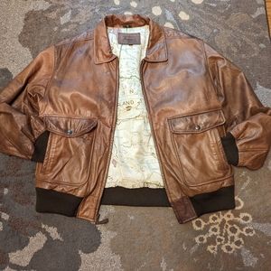 Mens leather bomber jacket